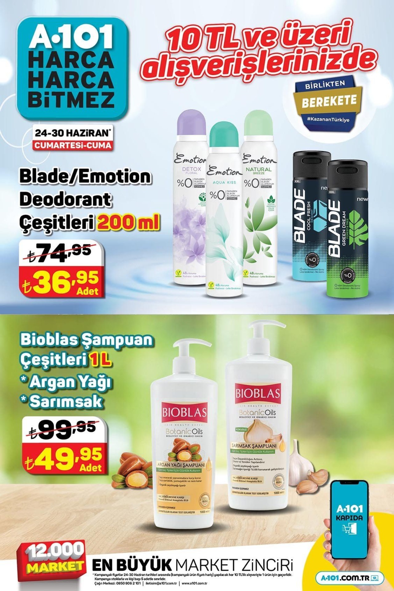 A101 24-30 Haziran indirimli ürünler kataloğu yayınlandı 10 TL üzeri alış veriş yapana 50 TL indirim İşte A101 haftanın yıldızları kataloğu 1