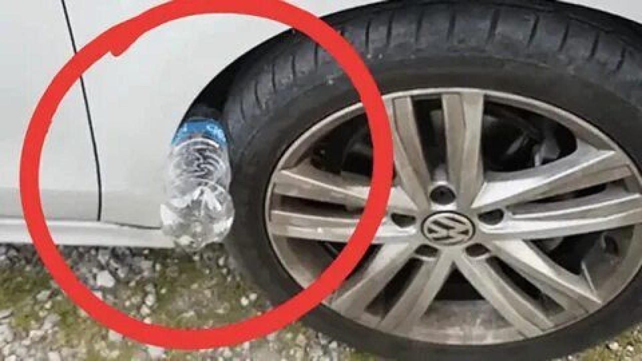 Arabanızın lastiğine sıkıştırılmış pet şişe görürseniz dikkat! Hırsızların yeni taktiği ortaya çıktı 1