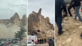 Kapadokya'da Peribacası Çöktü