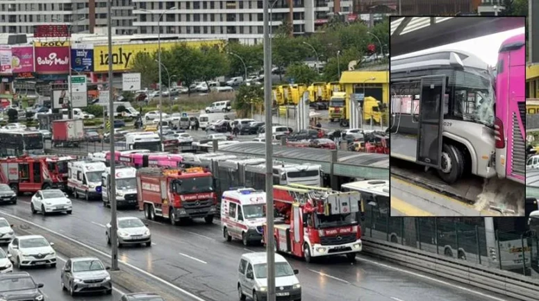 İstanbul’da İki Metrobüs Çarpıştı
