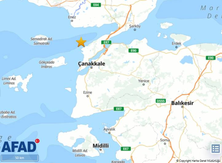 Çanakkale son deprem | AFAD son depremler