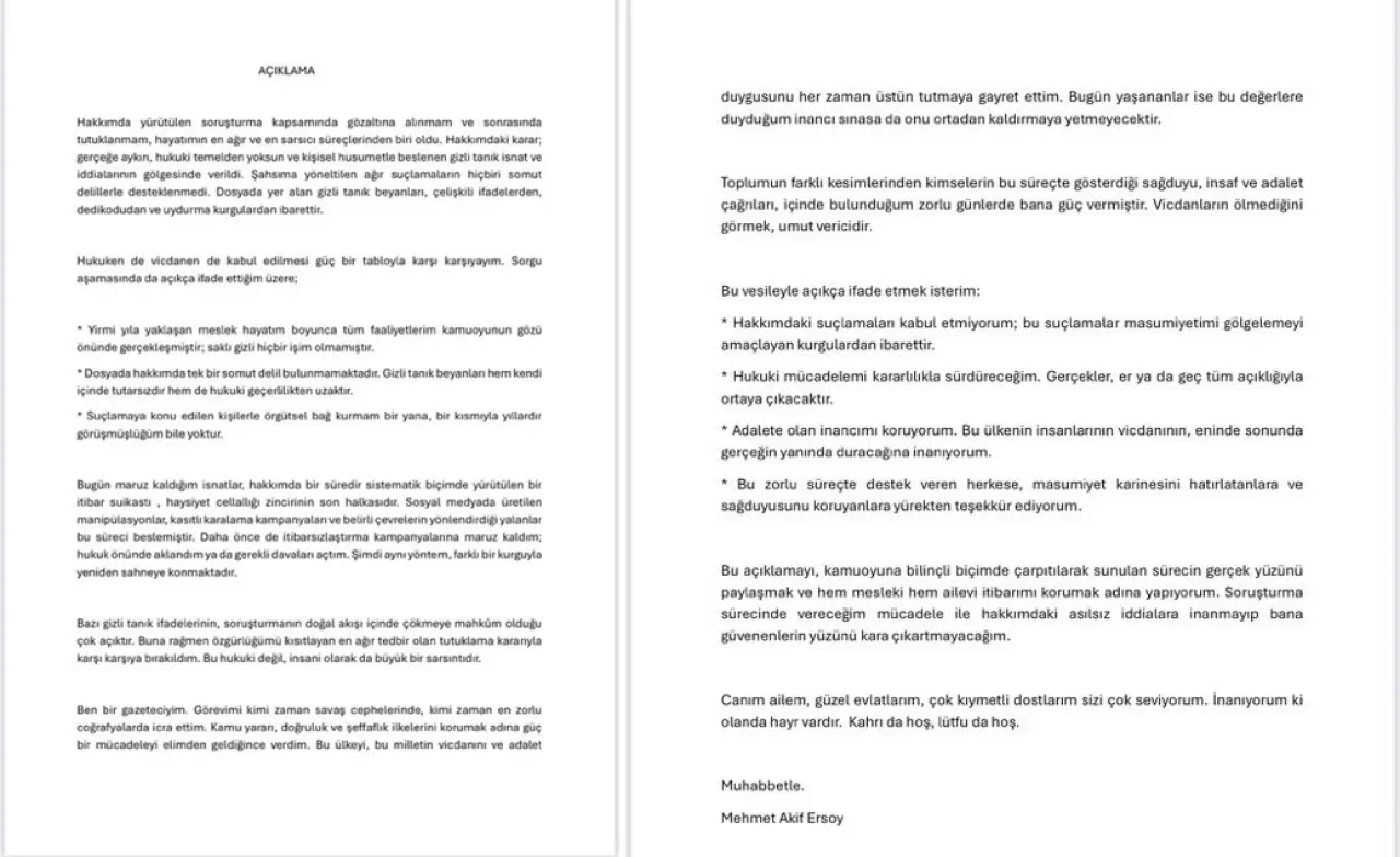 Mehmet Akif Ersoy'un açıklaması