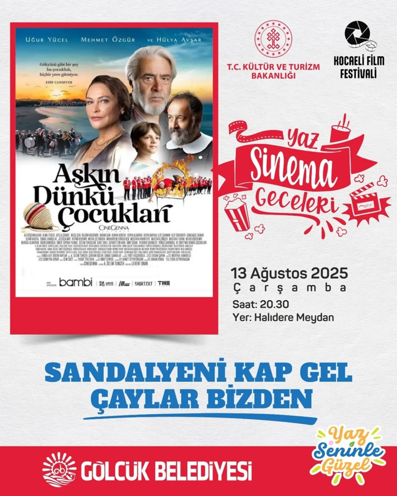 Gölcük’te Yaz Si̇nema Geceleri̇ “Aşkın Dünkü Çocukları” İle Devam Edecek