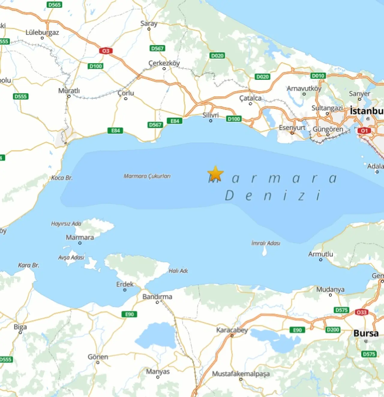 Silivri Açıklarında Deprem Oldu