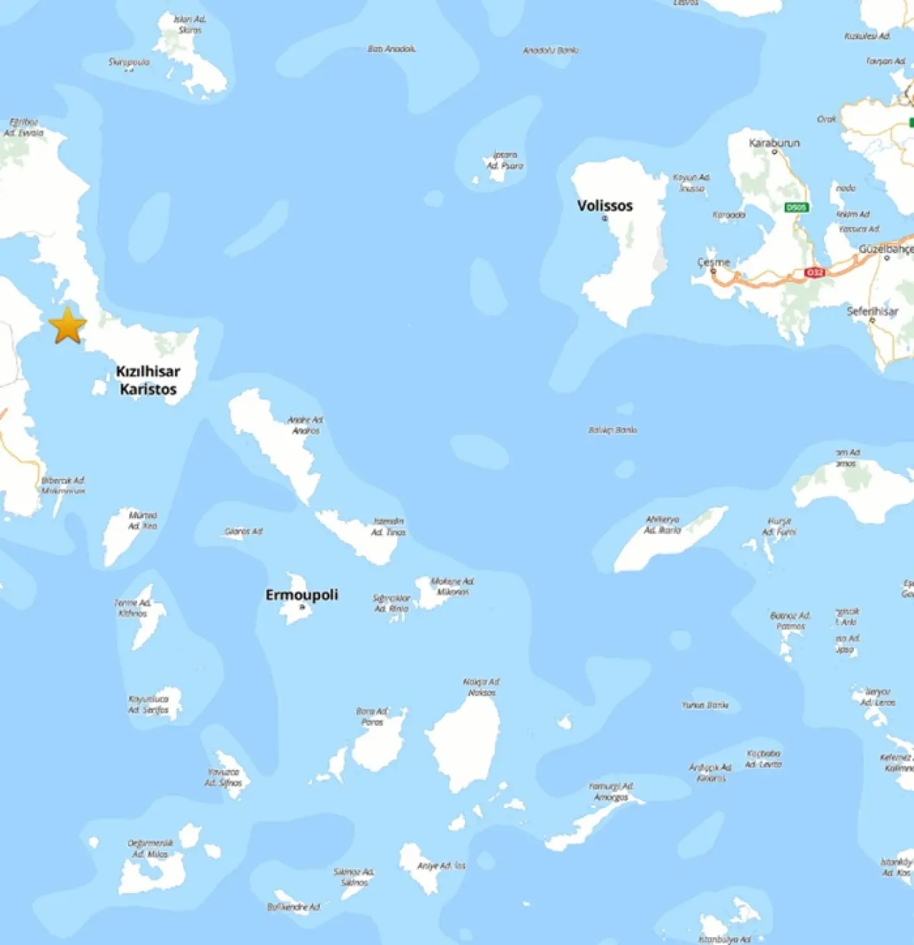 İzmir Açıklarında 5.1 Büyüklüğünde Deprem