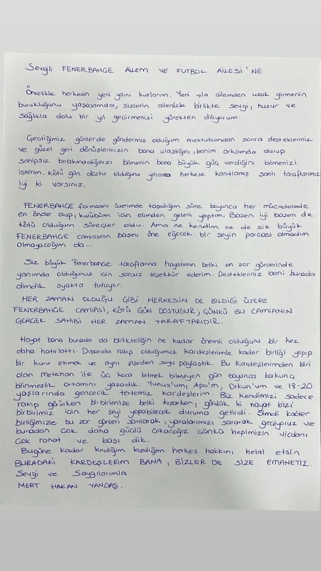 Mert Hakan Yandaş Cezaevinden Mektup Yazdı