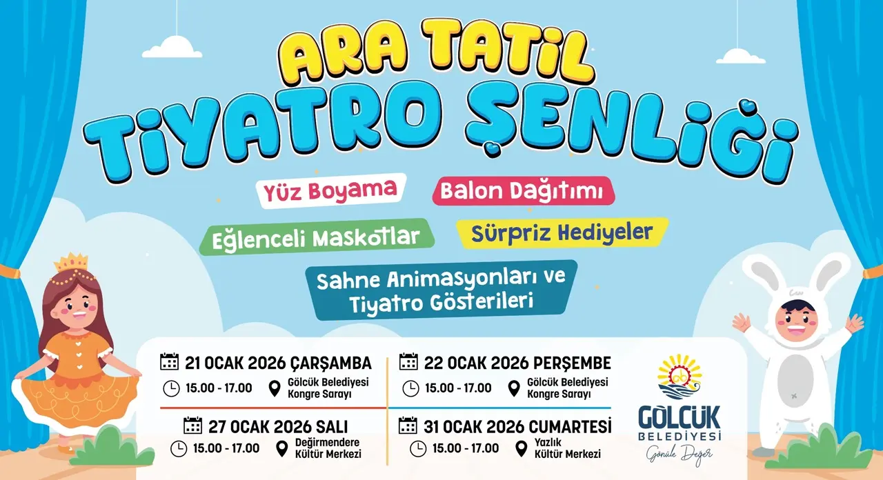 Gölcük’te Çocuklar İçin Çifte Şenlik Ara Tatil Etkinlikleri Başlıyor