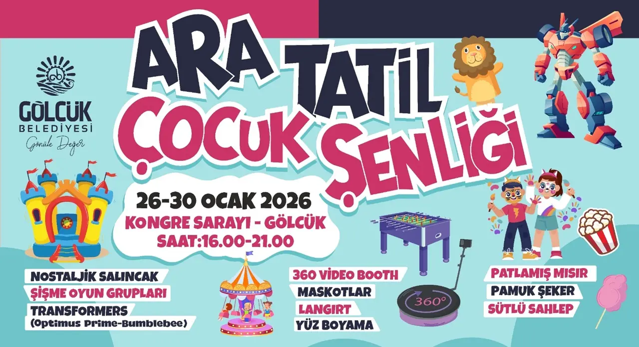 Gölcük’te Çocuklar İçin Çifte Şenlik Ara Tatil Etkinlikleri Başlıyor