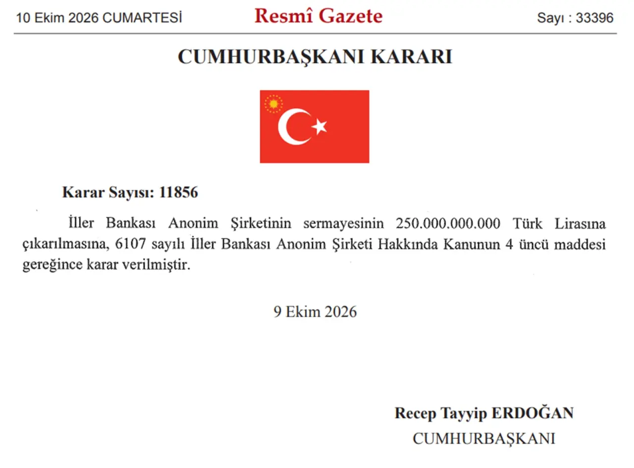 İller Bankası Sermayesi 250 Milyar TL Oldu