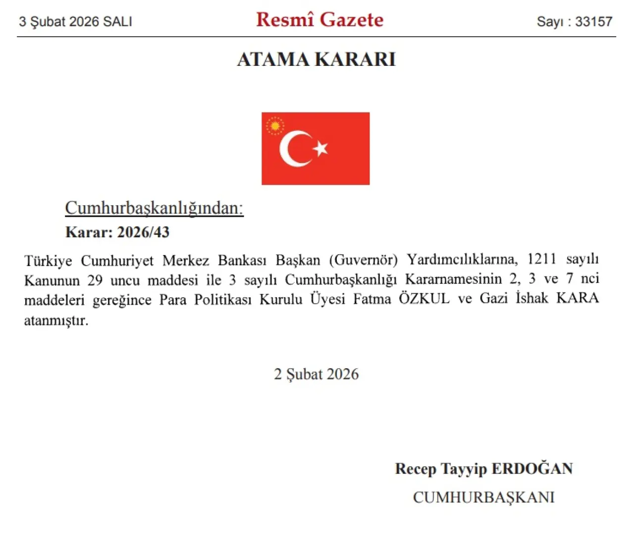 Merkez Bankası Yönetimine İki Yeni İsim Atandı
