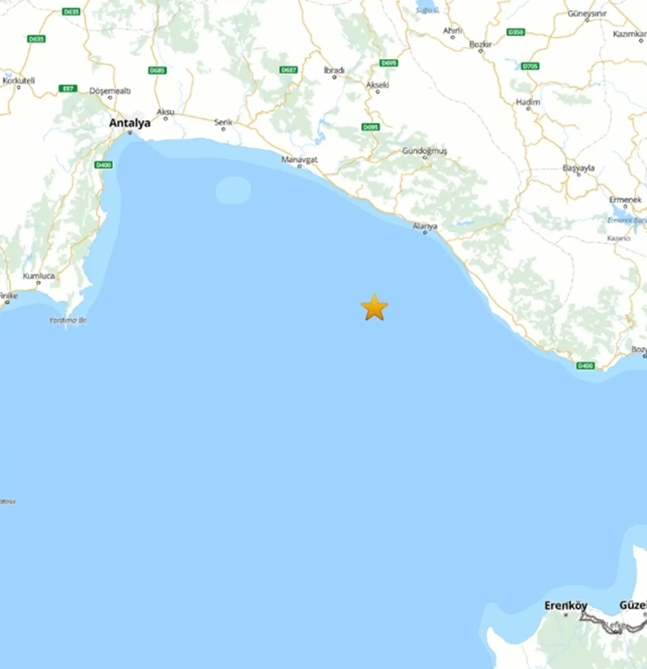 Antalya Alanya'da Deprem Oldu