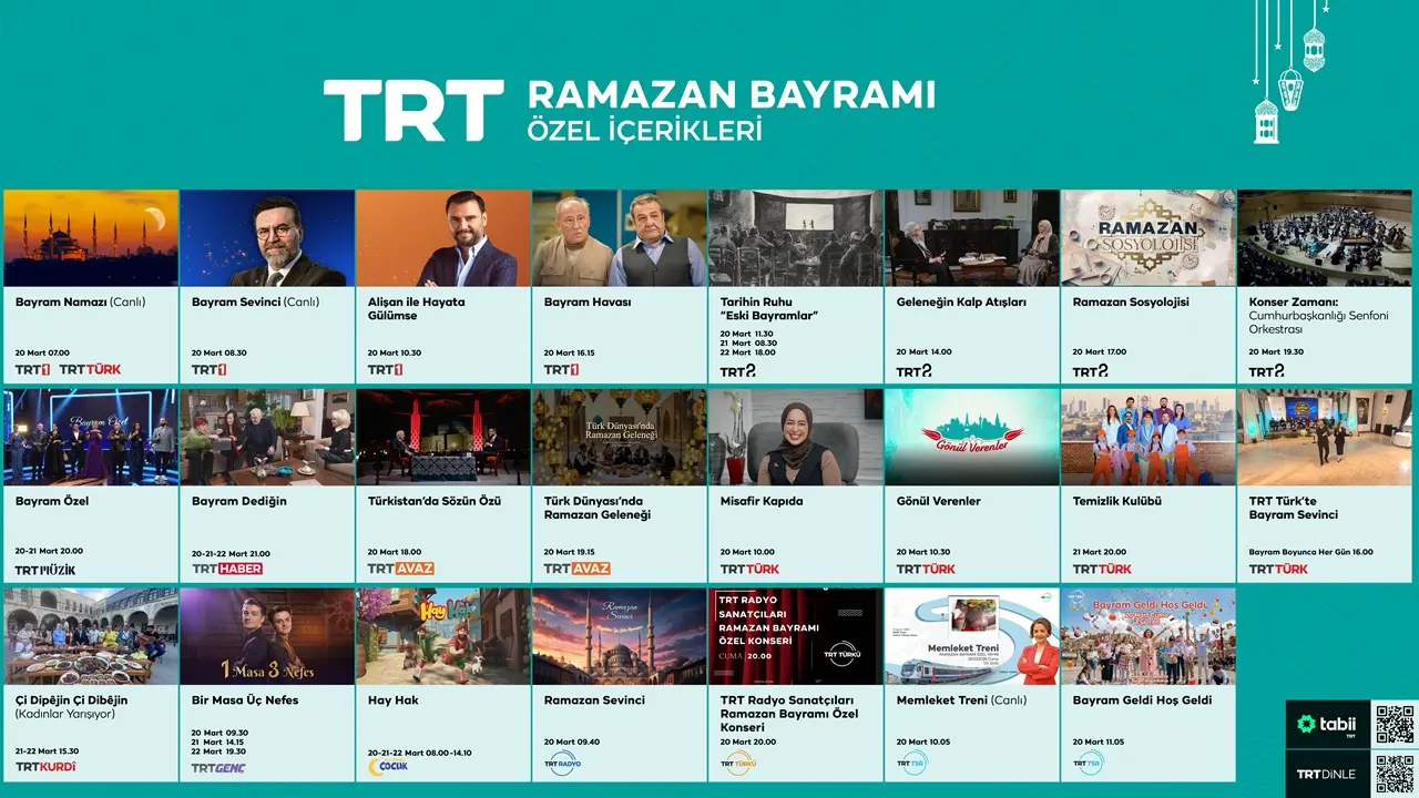TRT Yayın Akışı: Ramazan Bayramı programları