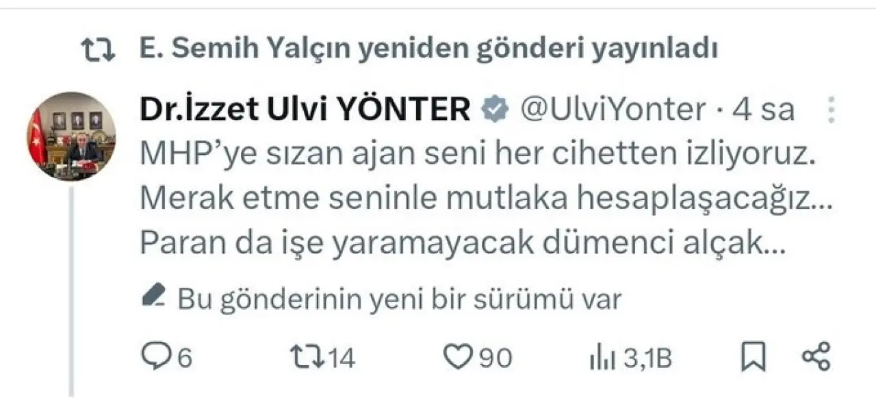 Semih Yalçın’dan Dikkat Çeken Hareket