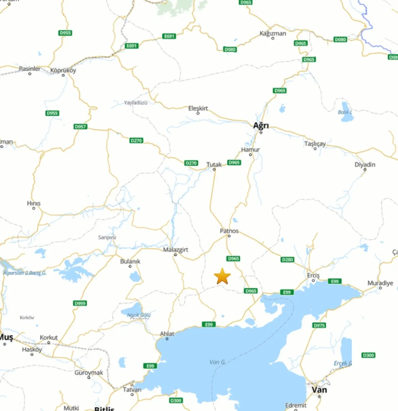 afad son depremler ağrı patnos