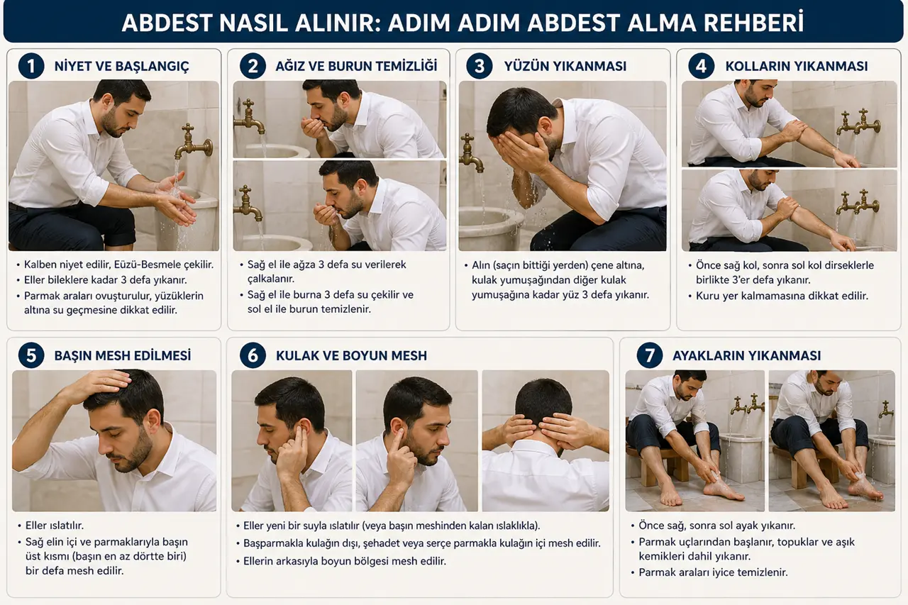Abdest nasıl alınır: Adım adım abdest alma reheri