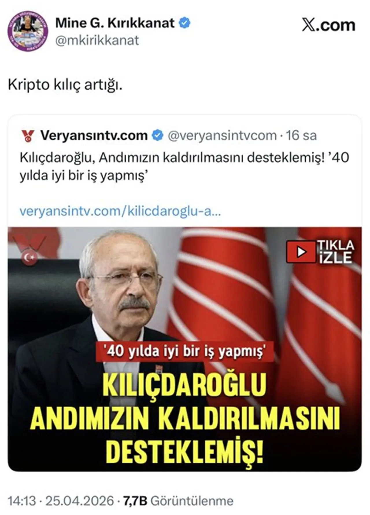 Kılıçdaroğlu’na ‘Kılıç Artığı’ İfadeleri