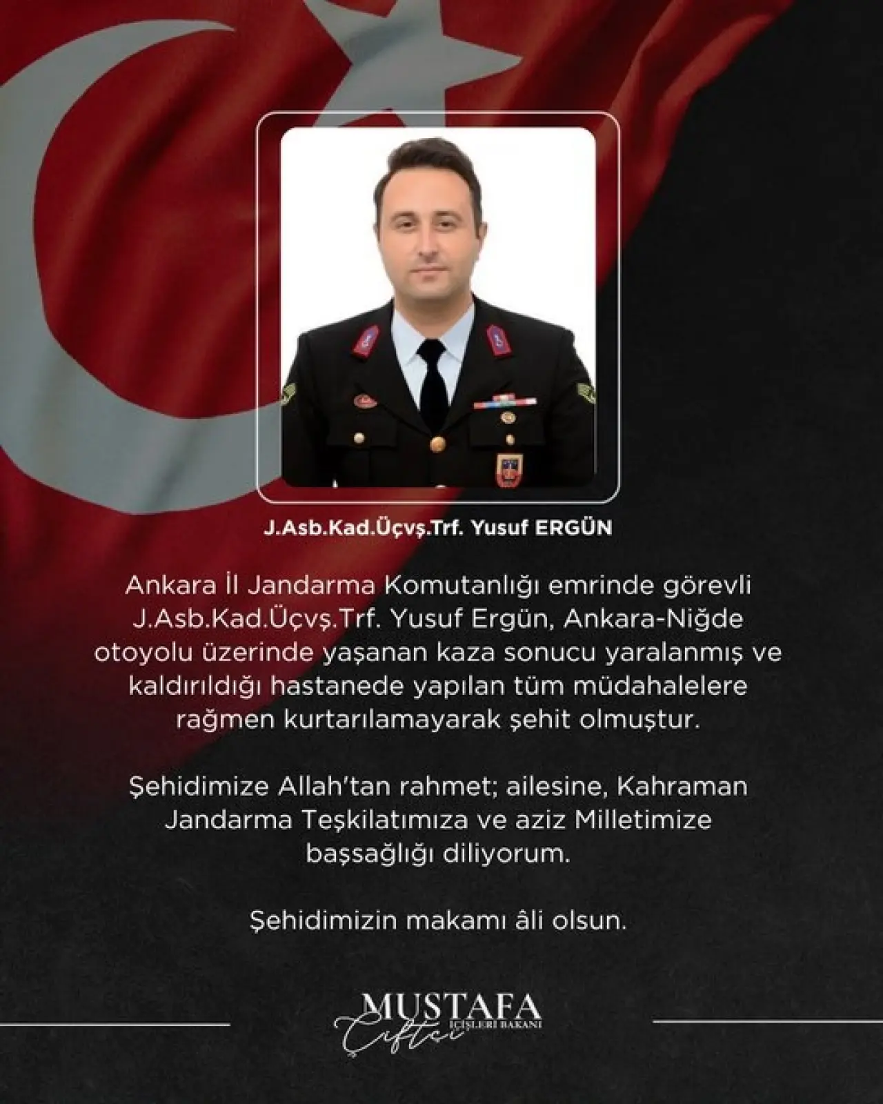 Jandarma Astsubay Üstçavuş Yusuf Ergün