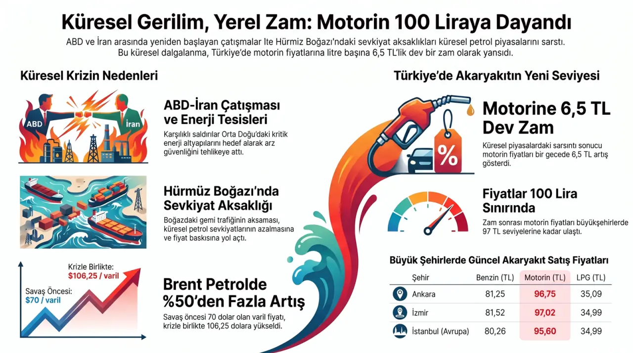 Motorine Tarihi Zam Litre Fiyatı 96,75 Liraya Fırladı